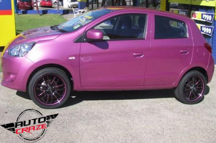 MITSUBISHI MIRAGE DRIFTA BLACK PIPED PINK